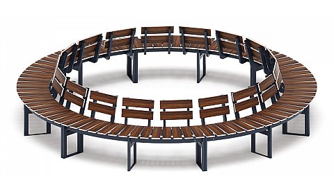 Модульная скамья радиальная (темный дуб) МФ 42.01.27