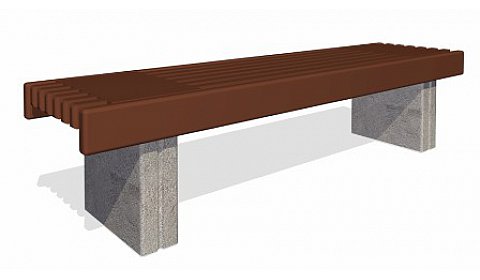 Скамья садово-парковая на ж/б ножках БЕТ-005