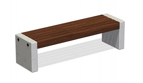 Скамья садово-парковая на ж/б ножках БЕТ-009