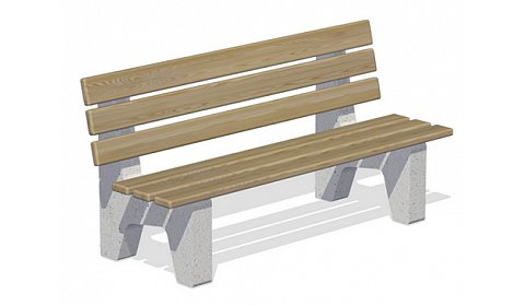 Скамья садово-парковая на ж/б ножках БЕТ-004