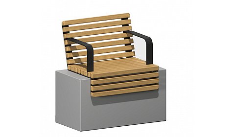 Скамья - настил "Аксиос 650" со спинкой ПМ-145.3