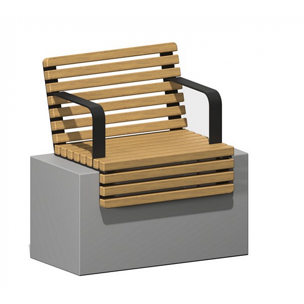 Скамья - настил "Аксиос 650" со спинкой ПМ-145.3