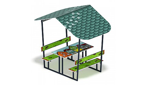 Столик детский с навесом (город) - МФ 31.01.08-05