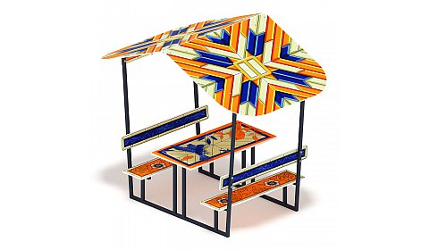 Столик детский с навесом (калейдоскоп) - МФ 31.01.08-07