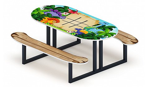 Столик детский овальный Крестики-нолики - МФ 31.01.09-03