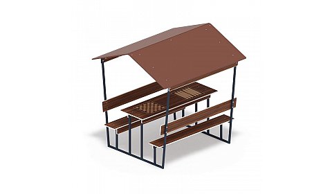 Нарды + Шахматы - Столик для взрослых с навесом - МФ 32.01.05-04