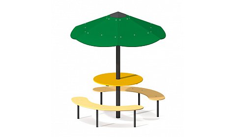 Столик с навесом и лавочками "Старт" МФ-24