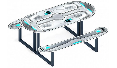 Столик детский овальный Космопорт МФ 31.01.09-04