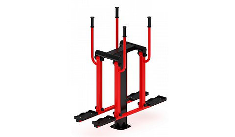 Двойные лыжи (красный) - Уличный тренажер - СТ 009-11