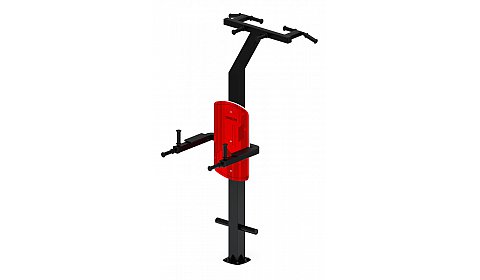 Турник три хвата+брусья (красный) - Уличный тренажер - СТ 012-11