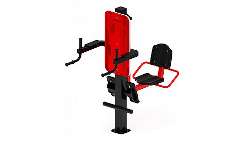 Жим ногами+Брусья (красный) - Уличный тренажер - СТ 023-11