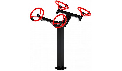 Рули (положение стоя) красный - Уличный тренажер - СТ 101-11