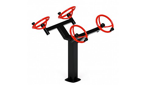 Рули (положение сидя) красный - Уличный тренажер - СТ 102-11