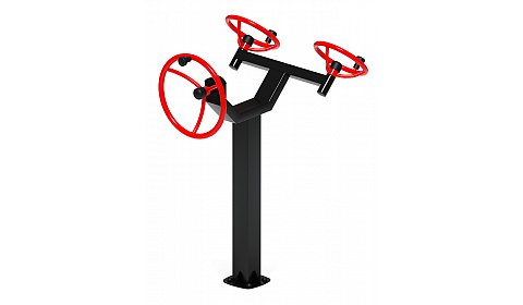 Рули (положение стоя) красный - Уличный тренажер - СТ 103-11