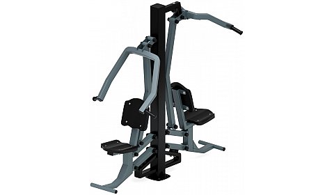 Тяга верхняя + жим от груди (серый) - Уличный тренажер двойной - СТ 027-13