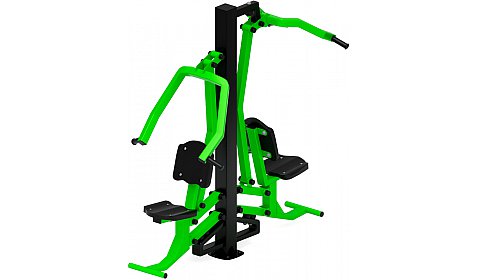 Тяга верхняя + жим от груди (зеленый) - Уличный тренажер двойной - СТ 027-12