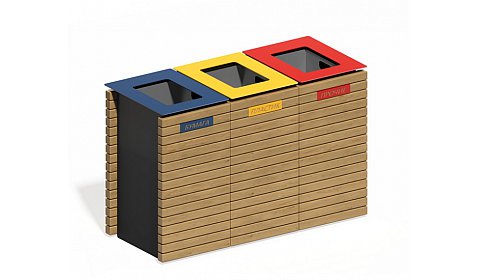 Урна тройная для раздельного сбора мусора ПМ-159