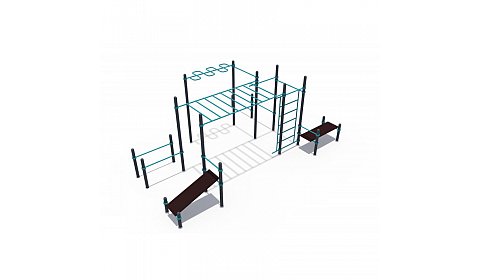 СОВ 01202 Воркаут (комплекс из рукоходов и скамеек для пресса ГТО 89 мм)