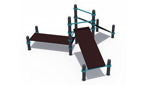 СОВ 01120.1 Воркаут Скамья для пресса (ГТО 89 мм, тройная скамья из двух наклонных и одной прямой)